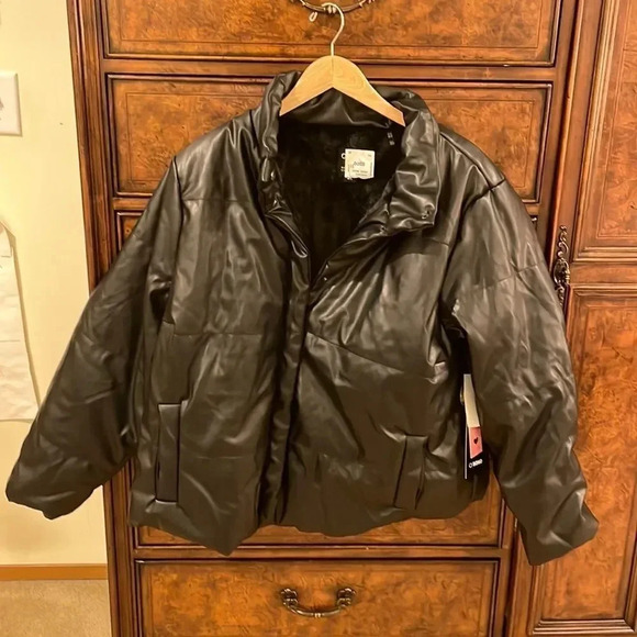 NWT Ci Sono faux leather and fur bomber woman’s jacket - Picture 1 of 14